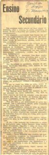 Artigo: Ensino Secundrio - Gazeta de Sergipe - 1954