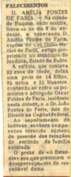 Informe - Falecimento de Amlia Fontes de Faria