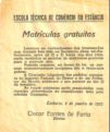 Informe - Matriculas gratuitas da ETC - 1957
