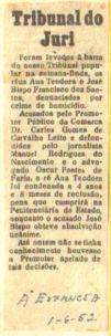 Tribunal do Juri - 01/06/1952