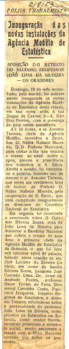 Nota de inaugurao - Agncia Modelo de Estatstica