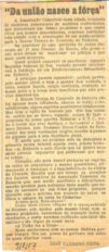 Artigo: Da Unio Nasce a Fora - 09/08/1953